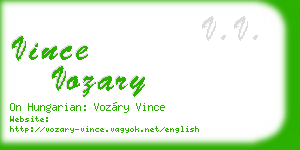 vince vozary business card